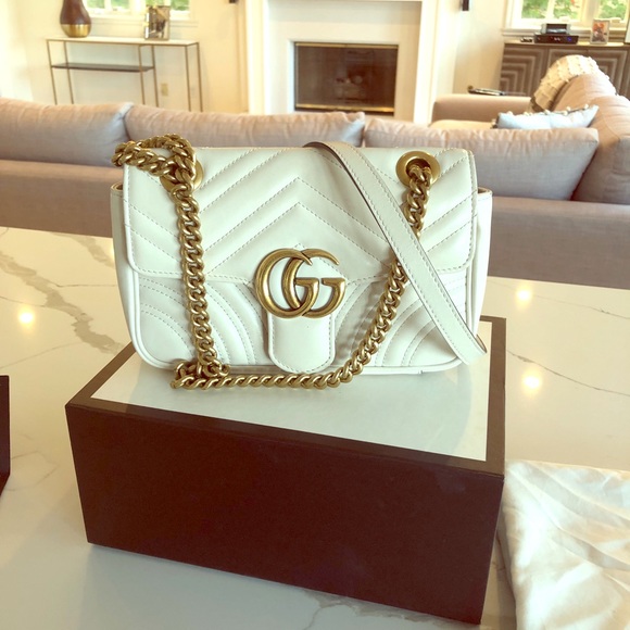Gucci Handbags - Gucci GG Marmont Matelasse Bag White Leather